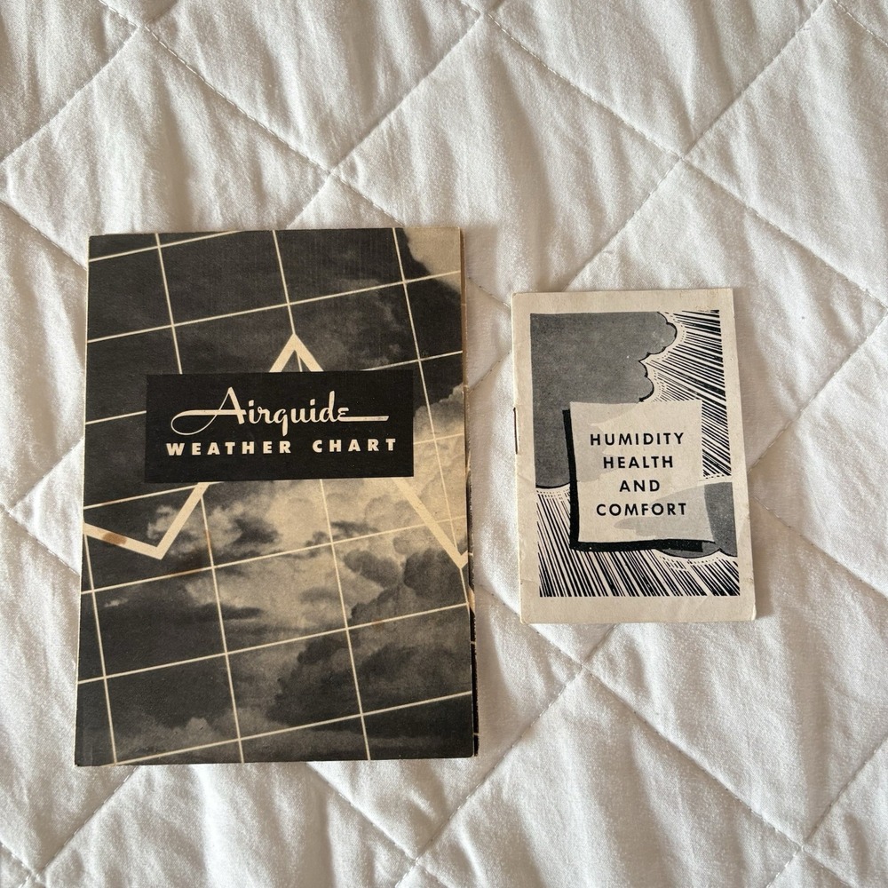 1947 Airguide Barometer Instruction Pamphlet Weather Chart F3 Humidity Health